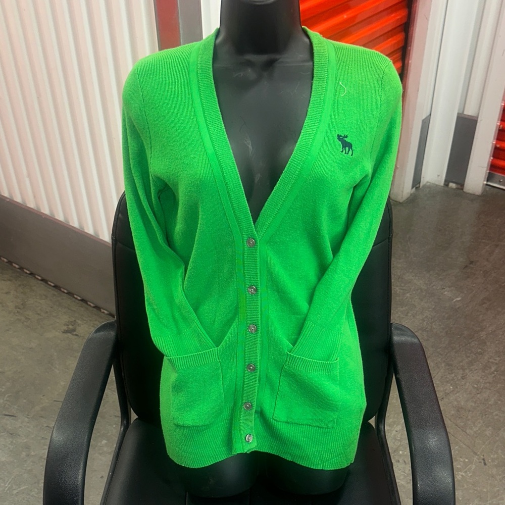 Abercrombie & Fitch Bright Green Cardigan